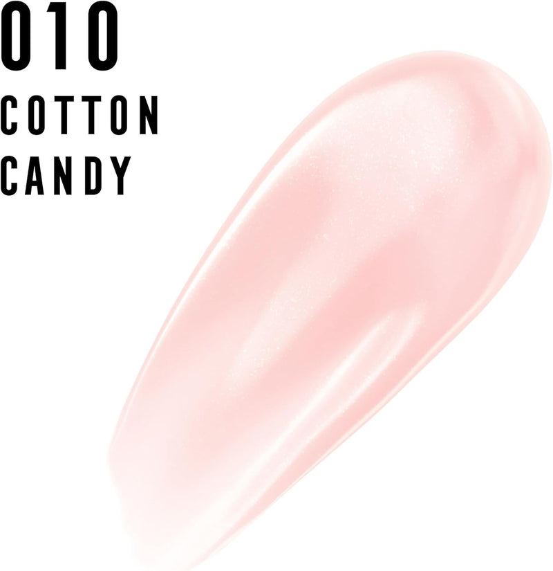Max Factor 2000 Calorie Lip Glaze Cotton Candy, Full Shine Lip Gloss, Nourishing with Hyaluronic Acid & Squalane, Instant Plump, Non-Sticky, Vanilla-Milk Scent, Fuller Looking Lips Max Factor