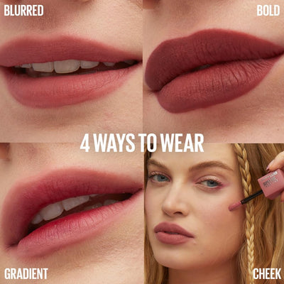 Maybelline New York Super Stay Teddy Tint, Up To 12 Hour Blurred Matte, Plush Comfort, Longwear, Transferproof, Vegan, 8 Buildable Lip Shades Maybelline