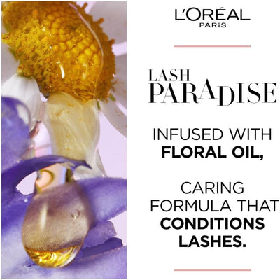 L'Oréal Paris Intense Volume Mascara, Volumising and Lengthening, Infused with Castor and Floral Oils to Condition Eyelashes, Suitable for Sensitive Eyes, Soft Fibre Brush, Lash Paradise, Black L'Oreal Paris