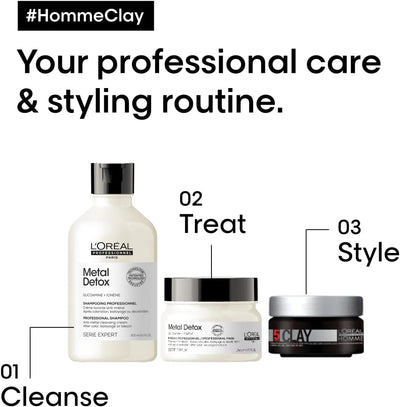 L'Oreal Professionnel Homme Strong Hold and Matte Finish Clay For Men, 50 ml Greenwize