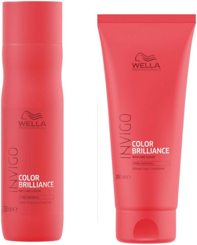 Wella INVIGO Color Brilliance Color Protection Fine/Normal Shampoo 250ml and Vibrant Color Conditioner 200ml Greenwize