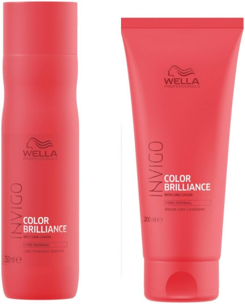 Wella INVIGO Color Brilliance Color Protection Fine/Normal Shampoo 250ml and Vibrant Color Conditioner 200ml Greenwize