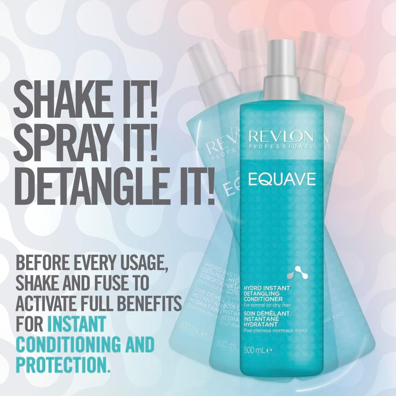 REVLON PROFESSIONAL Equave Hydro Bi-Phase Detangling Conditioner for Normal To Dry Hair, Leave-in Conditioner, Detangling Conditioner, Leave-in Conditioner with Heat Protection, Hair-Smoothing Leave-in Conditioner – 500 ml REVLON PROFESSIONAL
