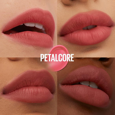 Maybelline New York Lip Tint, Super Stay Teddy Tint, Up To 12 Hour Blurred Matte Lipstick, Plush Comfort, Longwear Makeup, Hydrating & Transferproof, Vegan, 8 Buildable Lip Shades, Shade: Petalcore Maybelline New York