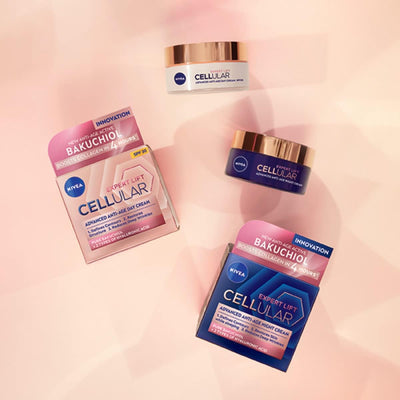 NIVEA Cellular Expert Lift Anti-Age Night Cream (50ml), Anti-Wrinkle Night Cream with Pure Bakuchiol, Night Face Cream Containing Hyaluronic Acid, Night Cream for Women Greenwize