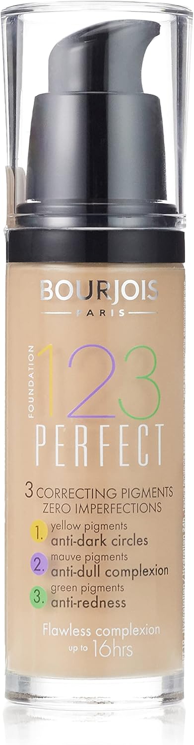 Bourjois 123 Perfect Medium Coverage Liquid Foundation 52 Vanilla, 30 ml (Pack of 1) Bourjois