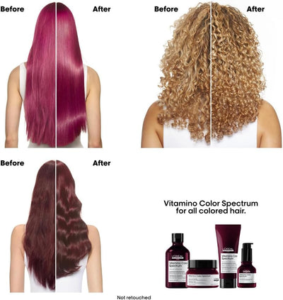 L'Oréal Professionnel Vitamino Color Spectrum Sulphate Free Shampoo, For Coloured Hair, With Ferulic Acid + Citric Acid, Shine, Lock in Day 1 Colour Vibrancy for 100 Days L'Oréal Professionnel