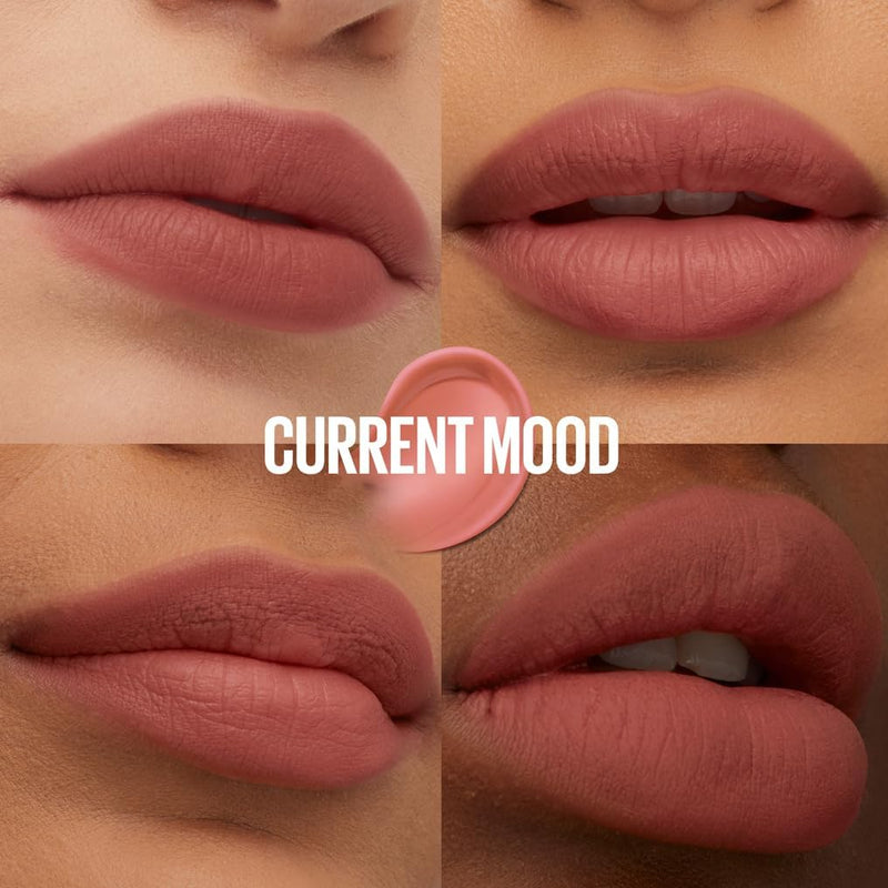 Maybelline Matte Lip Tint, Super Stay Teddy Tint, Up To 12 Hour Blurred Matte Lipstick, Plush Comfort, Longwear Makeup, Transferproof, 8 Buildable Lip Shades, Maybelline New York, Shade: Current Mood ‎Maybelline New York