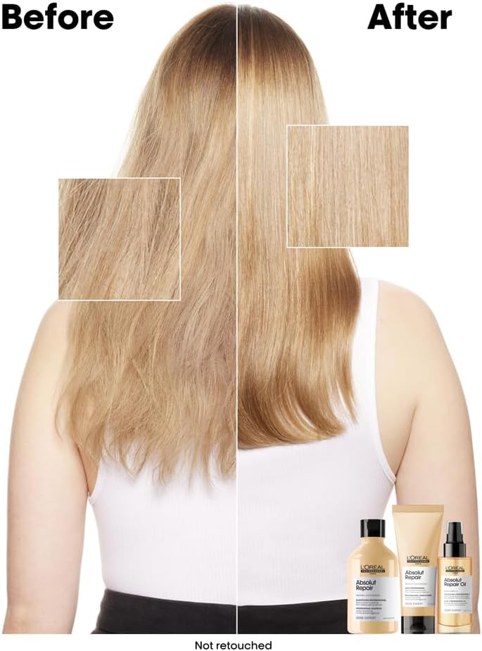 L’Oréal Professionnel Conditioner, With Protein And Gold Quinoa for Dry And Damaged Hair, Serie Expert Absolut Repair Greenwize