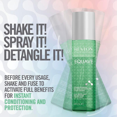REVLON PROFESSIONAL EQUAVE STRENGTHENING BI-PHASE DETANGLING CONDITIONER FOR FINE AND FRAGILE HAIR, Leave-In Detangler With Heat Protection, Strengthening Detangler For Fine and Fragile Hair, 200ml REVLON PROFESSIONAL