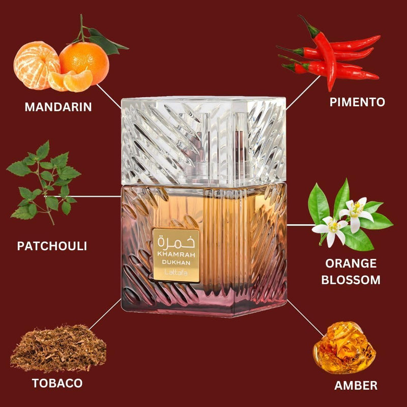 Lattafa Khamrah Dukhan EDP Perfume 100ml- Unisex Perfume - Smoky Spicy Pimento Lattafa