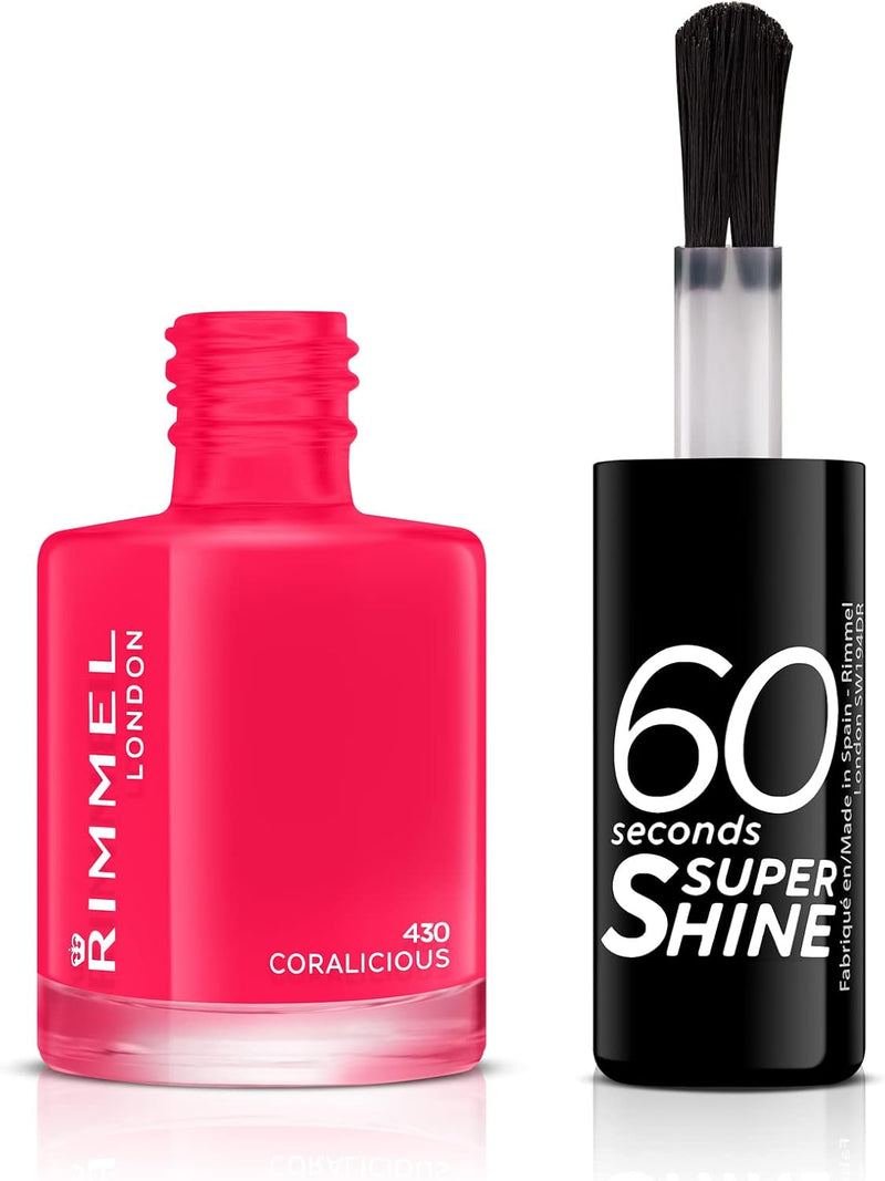 Rimmel 60 Seconds Super Shine Nail Polish - 8 ml, Coralicious Rimmel