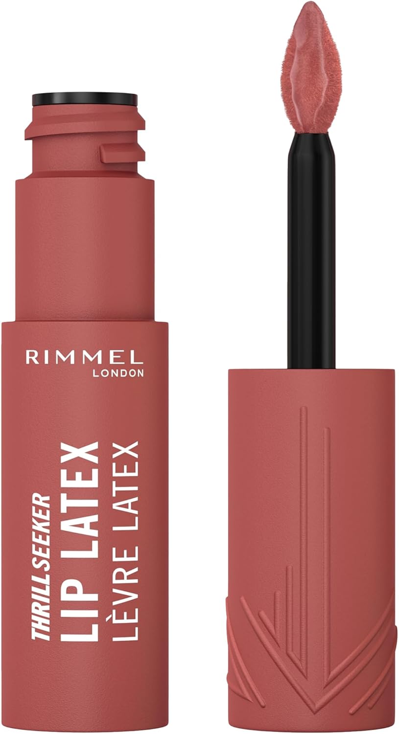 Rimmel Thrill Seeker Lip Latex, 150 Magnetic, Ultra-Smooth Finish, Lasts All Day, Transfer-Proof, Infused with Aloe Vera, Hyaluronic Acid and Vitamin E, Diamond-Like Shape Applicator, Vegan Rimmel