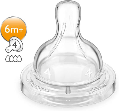 Philips Avent Natural Teat, 6 Months+, Fast Flow, Anti-colic, Pack of 2 - SCF044/27 2 Count (Pack of 1) Greenwize