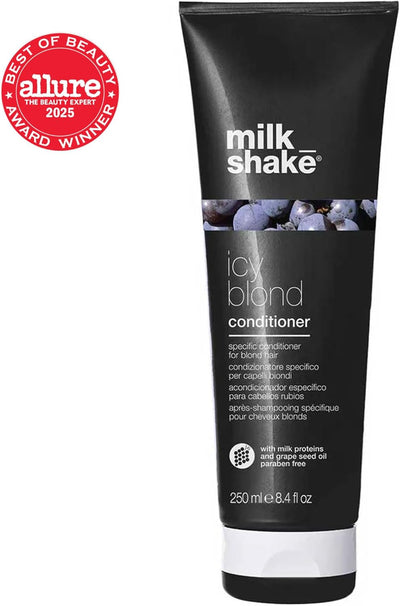 milk_shake | Icy Blond Conditioner 250 ml, Specific Anti-Yellowing Conditioner for Blonde or Bleached Hair, with Black Pigment, Made in Italy Greenwize