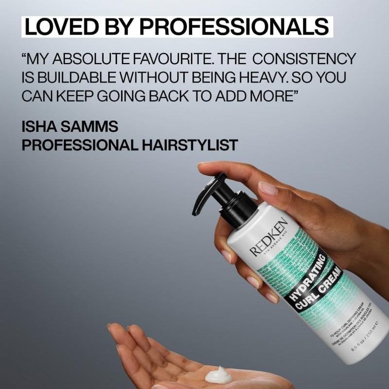 REDKEN Hydrating Curl Cream for Curly & Coily Hair, Up To 72-Hour Curl Defining Cream, Enhance Curl Pattern, With Squalane and Jojoba Oil, 250ml Greenwize
