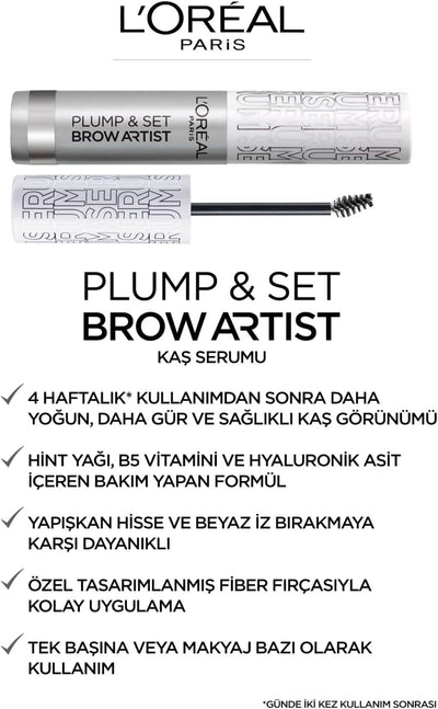 L'Oréal Paris Volumising Brow Mascara, Longwear Brow Gel for Fuller Looking Eyebrows, Up To 24 Hours Wear, Water Resistant, Infallible Brows, 4.9 ml, Shade: Transparent L'Oreal Paris