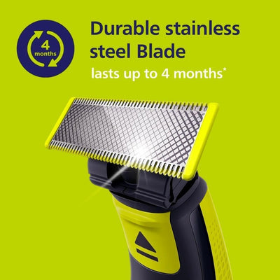 Philips OneBlade 1 stainless steel Replacement Blade, compatible with all OneBlade beard trimmers, body groomers, electric razors (Model QP210/50) Greenwize