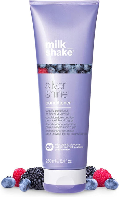 milk_shake | Silver Shine Conditioner 250 ml, Specific Anti-Yellow Conditioner for Blonde or Grey Hair, with Violet Pigment, Made in Italy Greenwize