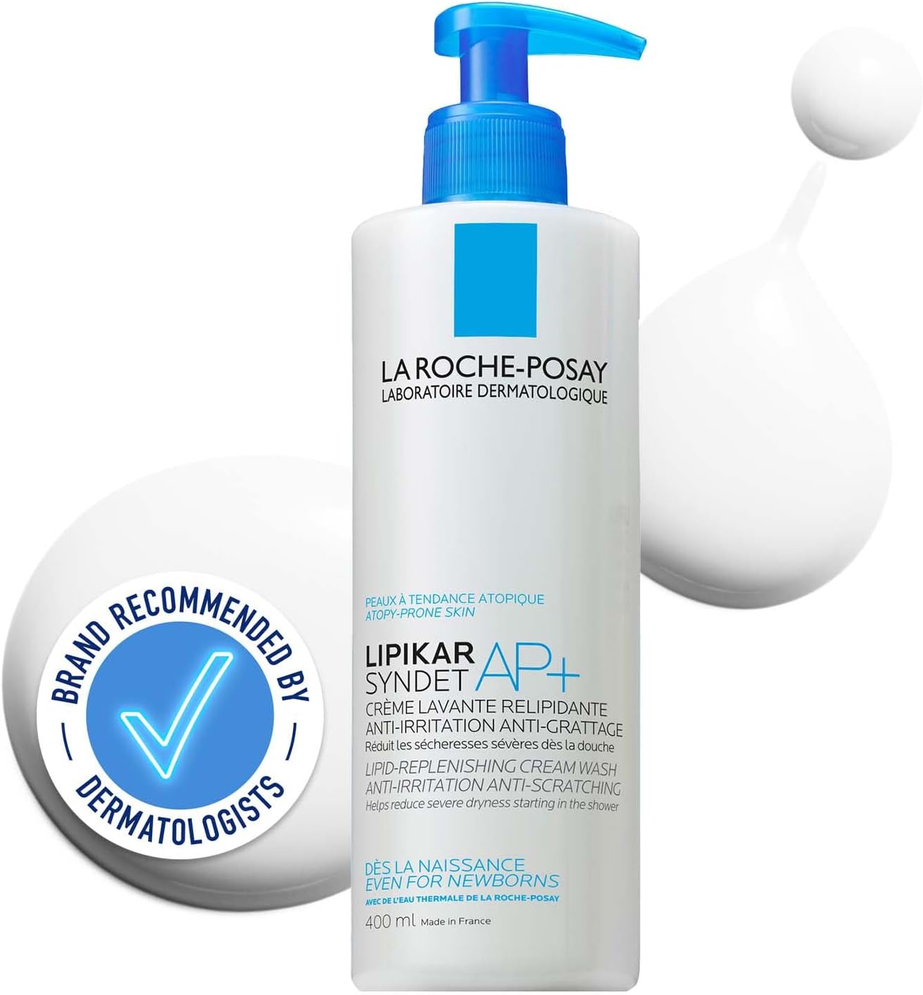 La Roche-Posay Lipikar Syndet AP+ Soothing Cream Wash For Eczema And Atopic Skin 400ml La Roche-Posay