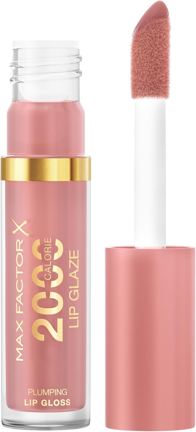 Max Factor 2000 Calorie Lip Glaze Floral Cream, Full Shine Lip Gloss, Nourishing with Hyaluronic Acid & Squalane, Instant Plump, Non-Sticky, Vanilla-Milk Scent, Fuller Looking Lips Max Factor