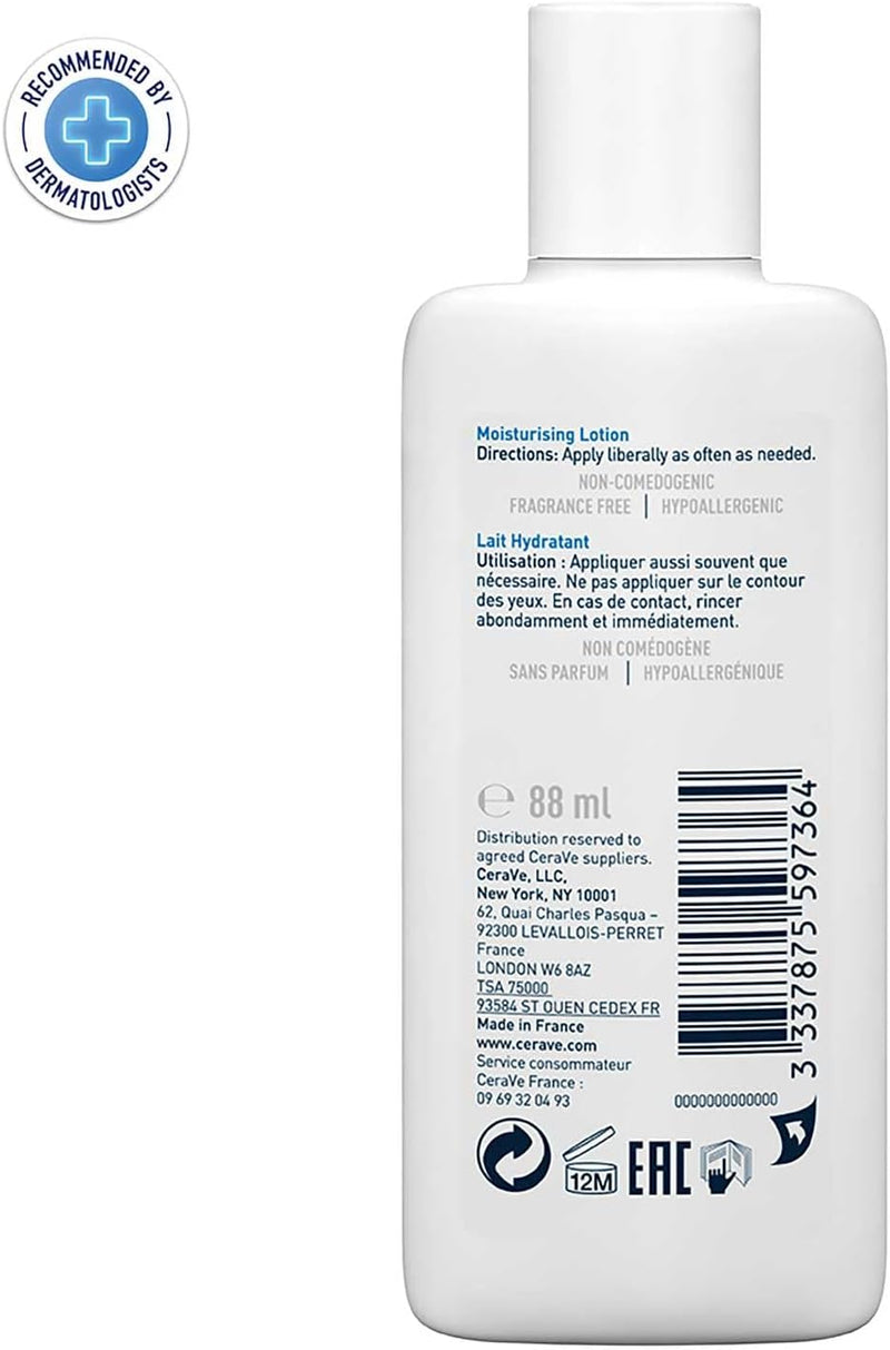 CeraVe Travel Size Moisturising Lotion for Dry Skin 88ml Greenwize