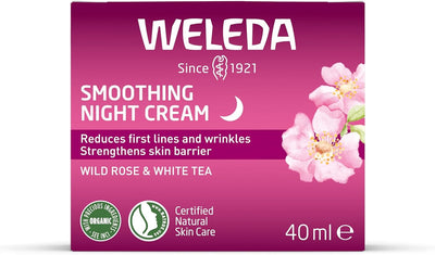 Weleda Smoothing Night Face Cream with Wild Rose & White Tea, Moisturising Cream for Women & Men, Reduces Wrinkles, Age Protect Complex, Vegan, 40ml Greenwize