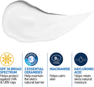 CeraVe AM Facial Moisturising Lotion SPF30 with Ceramides for Normal to Dry Skin 52ml Greenwize