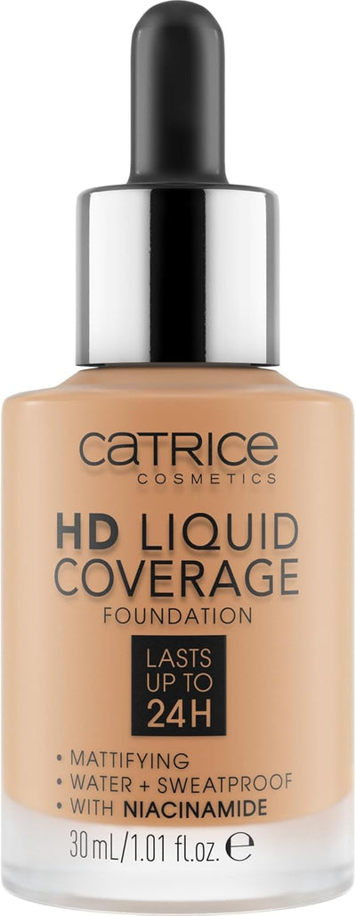 Catrice HD Liquid Coverage Foundation, No. 046, Nude, Long-Lasting, Matte, for Blemished Skin, Vegan, Oil-Free, Waterproof, Alcohol-Free, Pack of 1 (30 ml) Greenwize