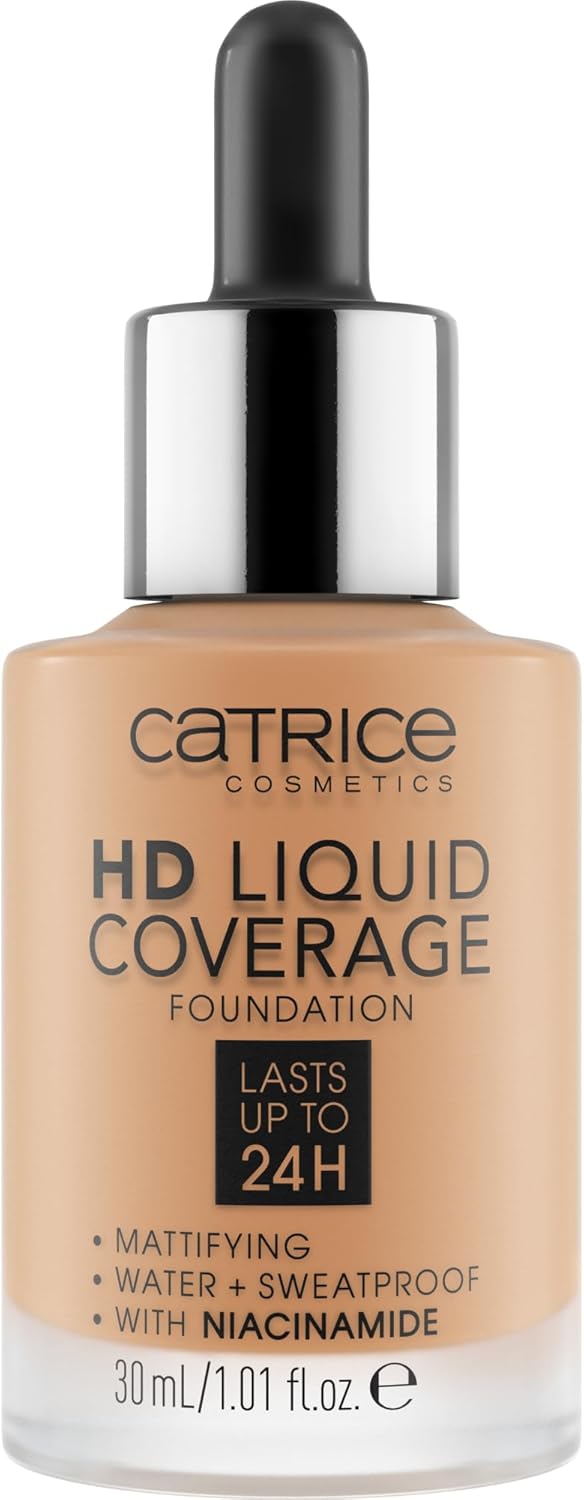 Catrice HD Liquid Coverage Foundation, No. 046, Nude, Long-Lasting, Matte, for Blemished Skin, Vegan, Oil-Free, Waterproof, Alcohol-Free, Pack of 1 (30 ml) Greenwize