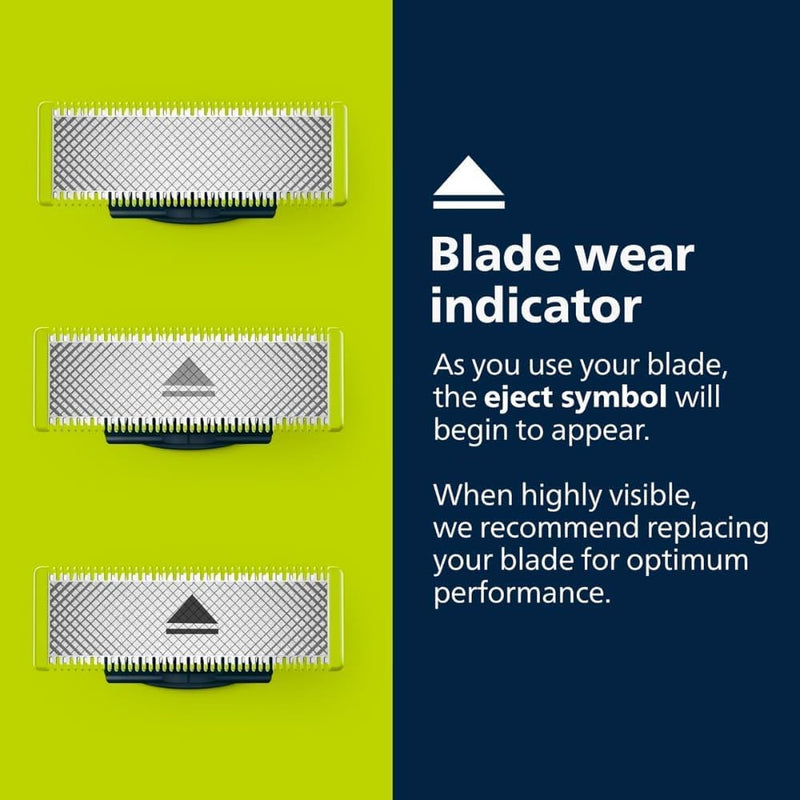 Philips OneBlade 1 stainless steel Replacement Blade, compatible with all OneBlade beard trimmers, body groomers, electric razors (Model QP210/50) Greenwize
