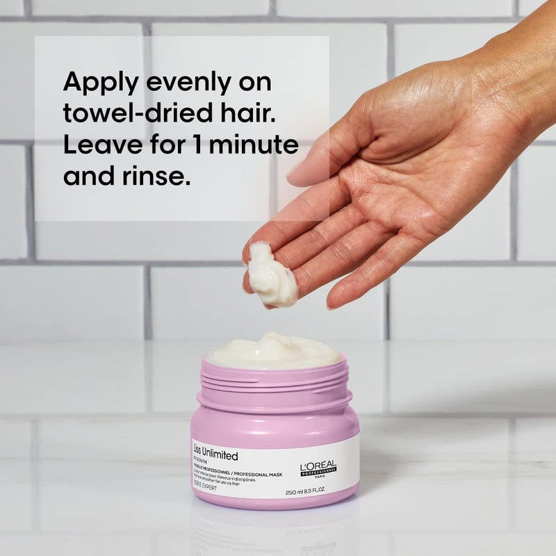 L’Oréal Professionnel Mask, For Rebellious and Frizzy Hair, Serie Expert Liss Unlimited, 250 ml Greenwize