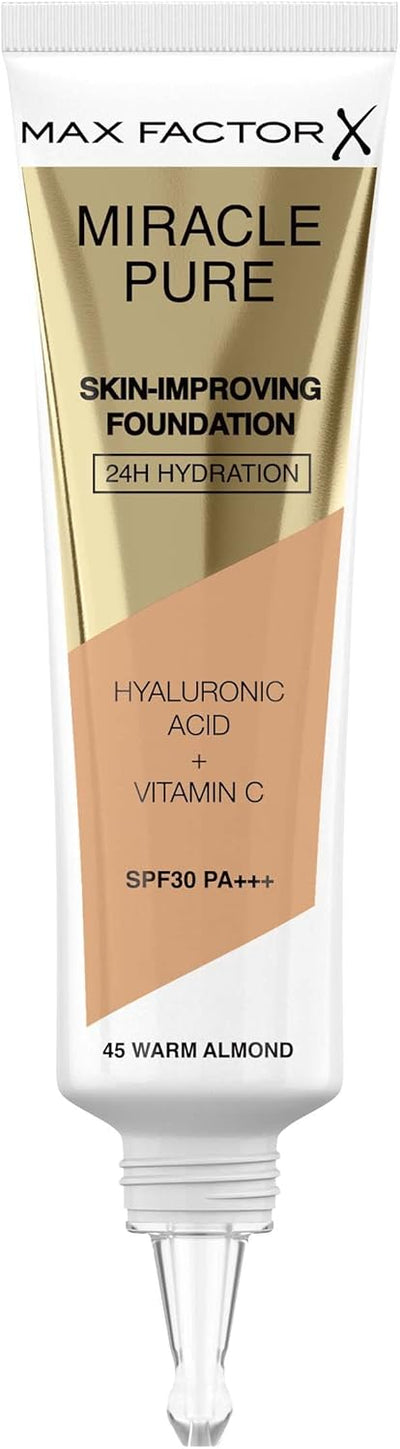 Max Factor Miracle Pure Foundation, Warm Almond 45 Greenwize