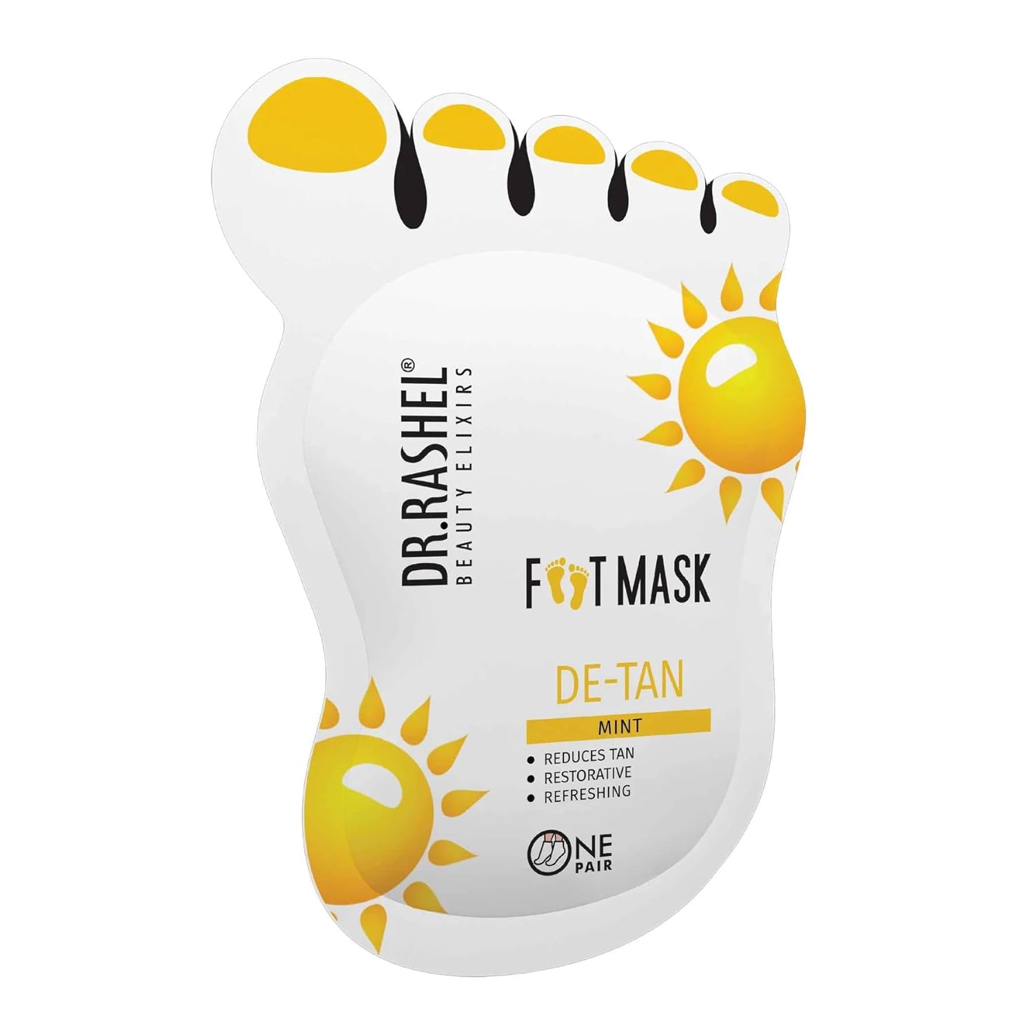 DR.RASHEL De-Tan Peeling & Exfoliating Foot Mask for Baby Soft Feet, Removes Dry Skin & Hard Calluses, Hydrates Dry Feet, 1 Count Dr. Rashel
