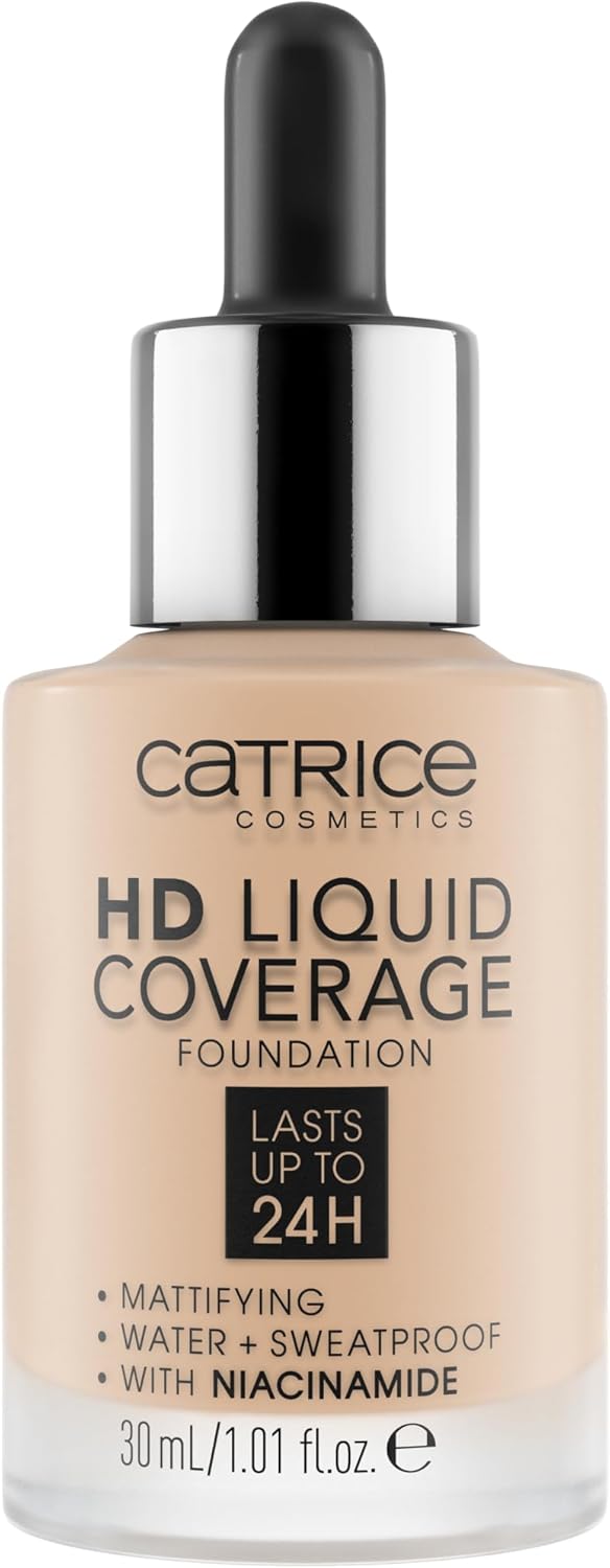 Catrice HD Liquid Coverage Foundation, longlasting, mattifying, matte (30ml) Greenwize