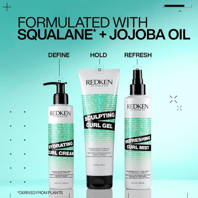 REDKEN Hydrating Curl Cream for Curly & Coily Hair, Up To 72-Hour Curl Defining Cream, Enhance Curl Pattern, With Squalane and Jojoba Oil, 250ml Greenwize
