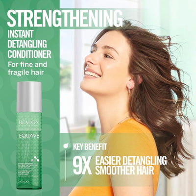 REVLON PROFESSIONAL EQUAVE STRENGTHENING BI-PHASE DETANGLING CONDITIONER FOR FINE AND FRAGILE HAIR, Leave-In Detangler With Heat Protection, Strengthening Detangler For Fine and Fragile Hair, 200ml REVLON PROFESSIONAL
