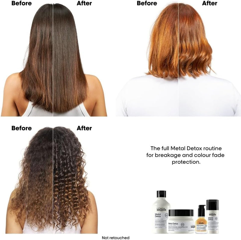 L’Oréal Professionnel Metal Detox Shampoo, Prevent Breakage & Colour Fade from hard water, Prevent Damaged Hair, Sulphate-Free & Vegan, 300ml L&