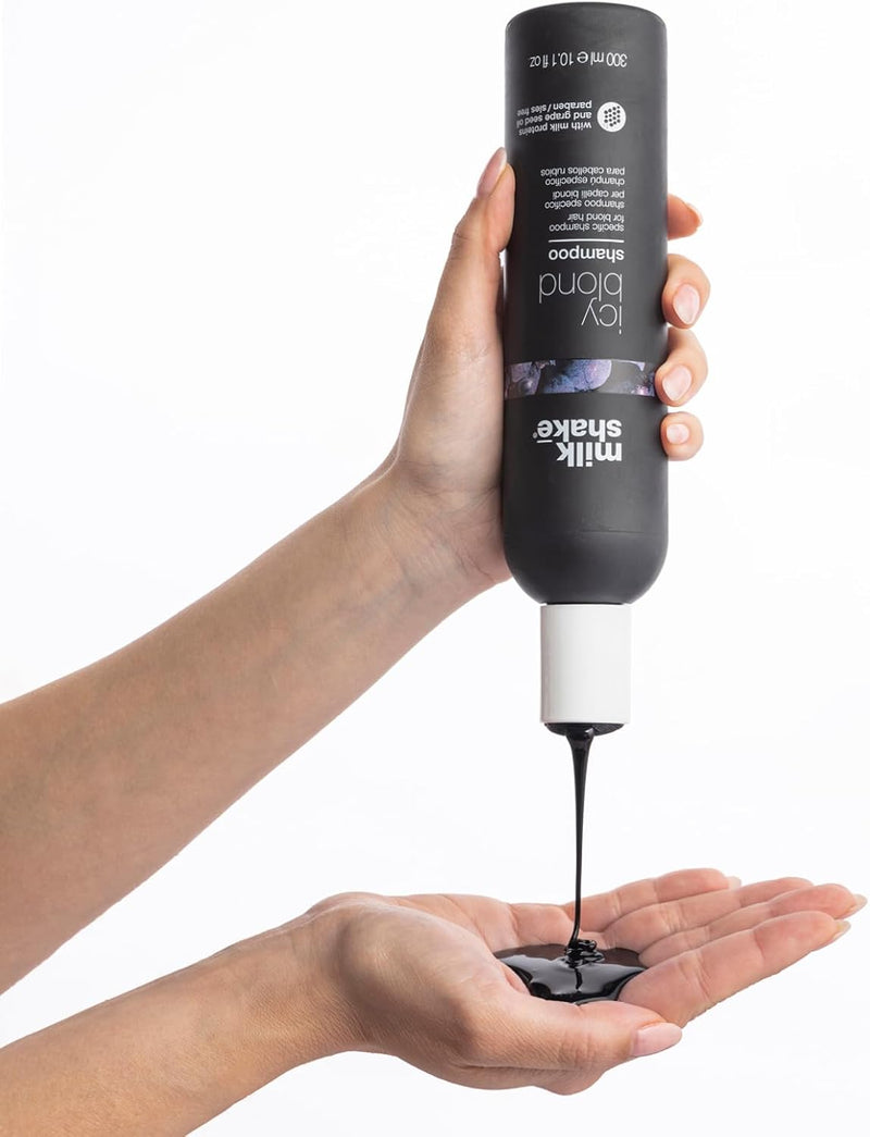 milk_shake | Icy Blond Shampoo 300 ml, Specific Anti-Yellow Shampoo for Blonde or Lightened Hair, with Black Pigment, Made in Italy Greenwize
