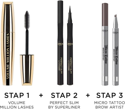 L'Oreal Paris Volume Million Lashes Mascara, Gives Lashes Intense, Defined Volume with No Clumps, Brown, 9 ml (Pack of 1) Greenwize