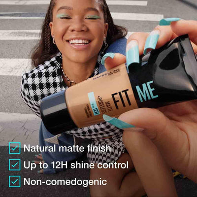 Maybelline Fit Me Foundation, Medium Coverage, Blendable With a Matte and Poreless Finish, For Normal to Oily Skin, Shade: 350 Caramel, 30ml Maybelline