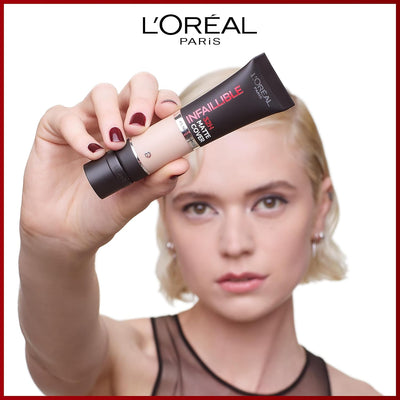L'Oreal Paris Cover Liquid Foundation, With 4% Niacinamide, Long Lasting, Natural Finish, Available In 20 Shades, Spf 25, Infallible 32H Matte Cover, Shade 135, 30Ml Greenwize
