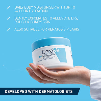 CeraVe SA Smoothing Cream, Body, With 3 essential ceramides, urea & salicylic acid, For dry, rough, bumpy sky, 340 g/12 oz Greenwize