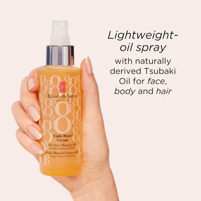 Elizabeth Arden Eight Hour Cream All-Over Miracle Oil Spray for Face, Body & Hair (100ml) Long-lasting Moisture, Soothing & Firming, Unisex Elizabeth Arden