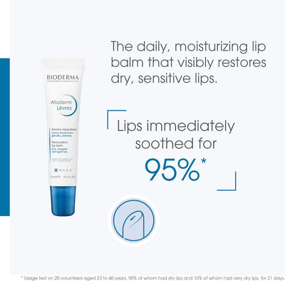 Bioderma Atoderm Baume Lèvres Ultra Moisturising Lip Balm Moisturiser for Dry and Chapped Lips 15ml Greenwize