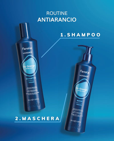 Fanola No Orange Mask, Anti-Orange Tones Mask that Conditions, Detangles and Moisturizes Hair, Vegan Formula, 1000ml Fanola