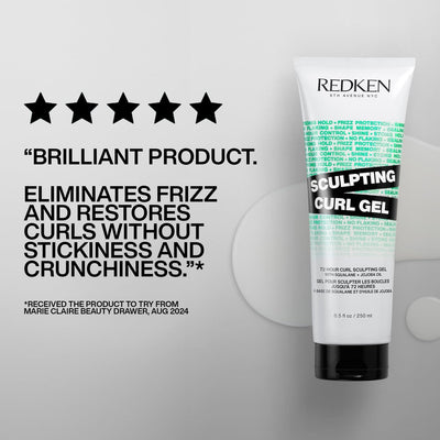 REDKEN Sculpting Curl Gel for Curly & Coily Hair, Up To 72-Hour Strong Holding Gel, With Squalane and Jojoba Oil, Non-Sticky Formulation, 250ml Greenwize