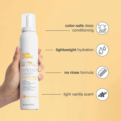 milk_shake | Make My Day Whipped Cream 200 ml, Leave-In Foam for Super Soft Hair, Made in Italy Greenwize