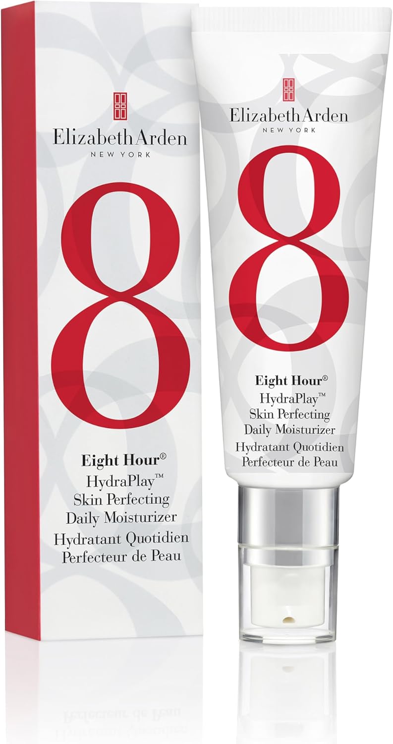 Elizabeth Arden Eight Hour HydraPlay™ Skin Perfecting Daily Moisturizer (45ml) Lightweight, Pore-Refining, Hydrating Vegan Cream for Face, Brightening Skin Primer Greenwize