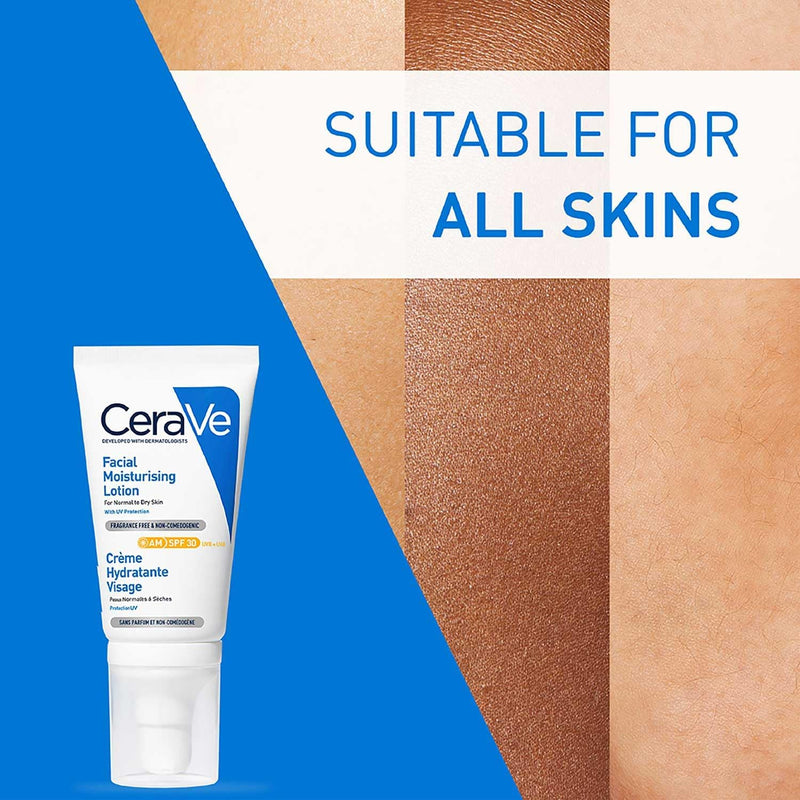CeraVe AM Facial Moisturising Lotion SPF30 with Ceramides for Normal to Dry Skin 52ml Greenwize